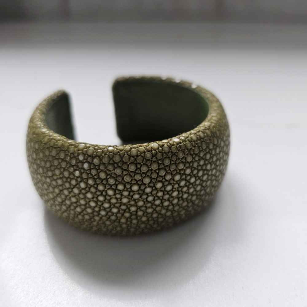 DANNIJO Loma stingray green textured leather bracelet